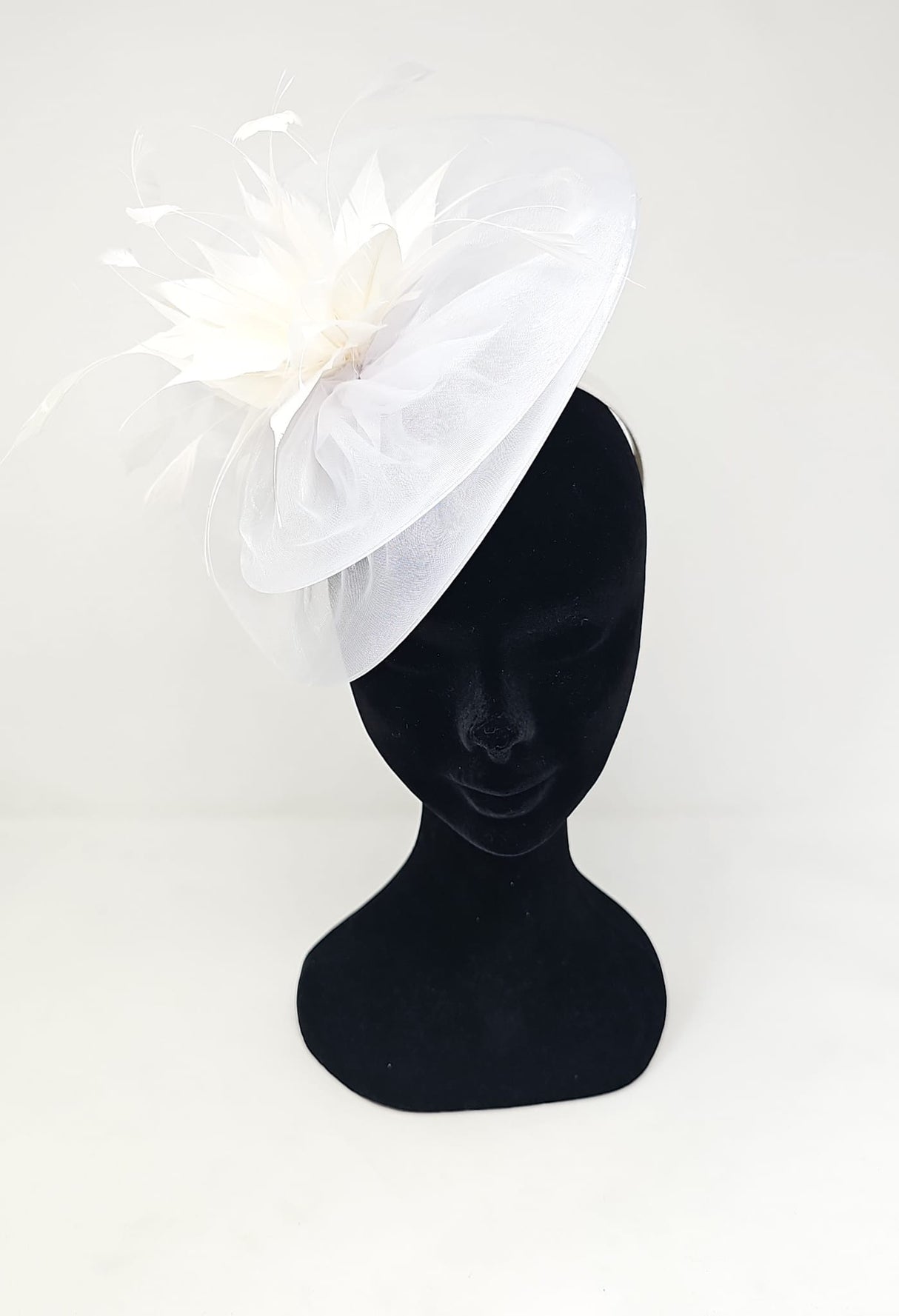 Cool White Organza Halo Fascinator