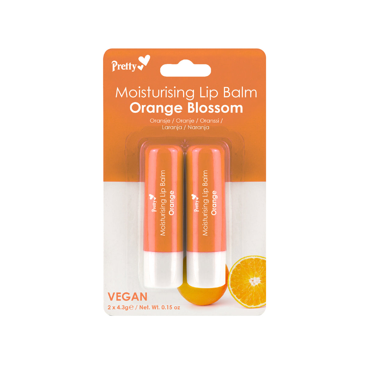 Pretty Moisturising Lip Balm Orange Blossom 2 Pack