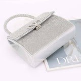 Silver Crystal Rhinestone Adorned Handbag