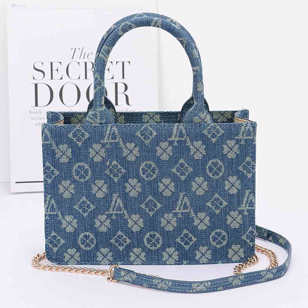 Mini Blue Denim Designer Inspired Tote Bag
