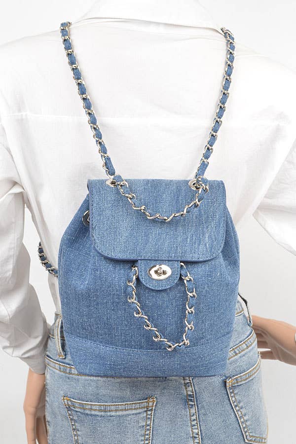 Denim Bucket Style Back Pack