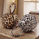Brown Animal Print Rhinestone Studded Quilted Bag