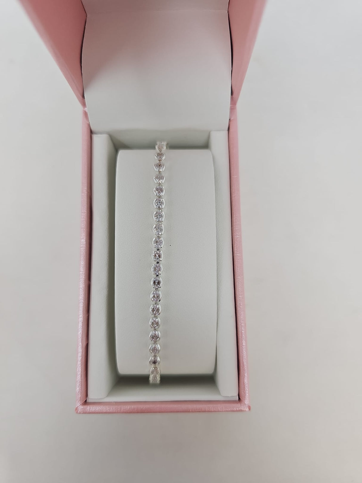 Eternity Cubic Zirconia Silver Plate Fine Bracelet