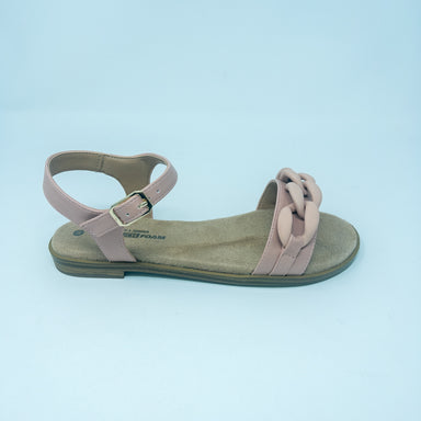 Pink Buckle Twist Summer Flat Sandals