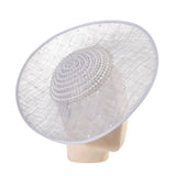 Silver Grey Pearl Embellished Disc Fascinator