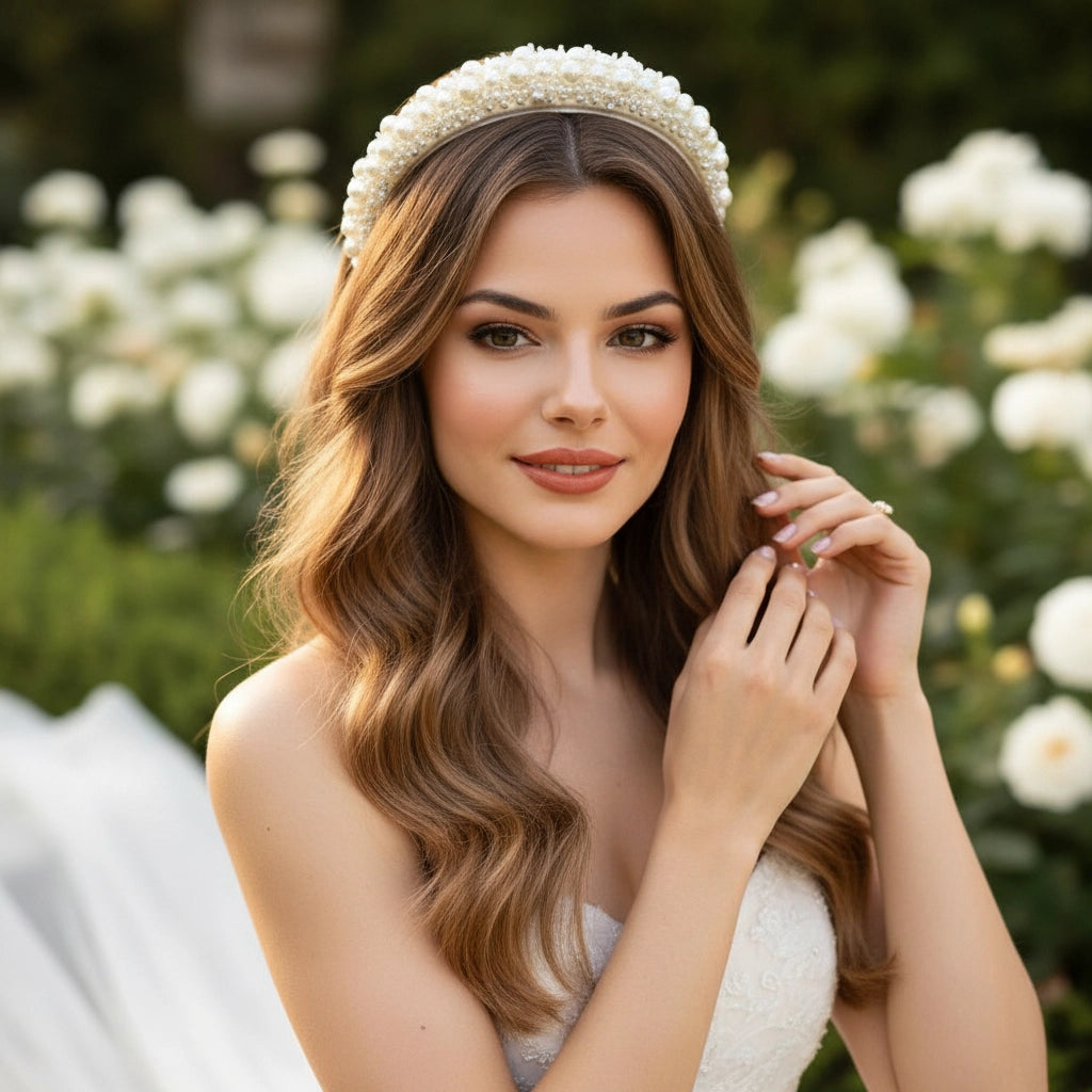 Athena Collection Enchanted Pearl Bridal Headband