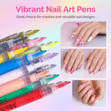 MelodySusie Nail Art Pens Set 12 Colours 0.7mm Tip