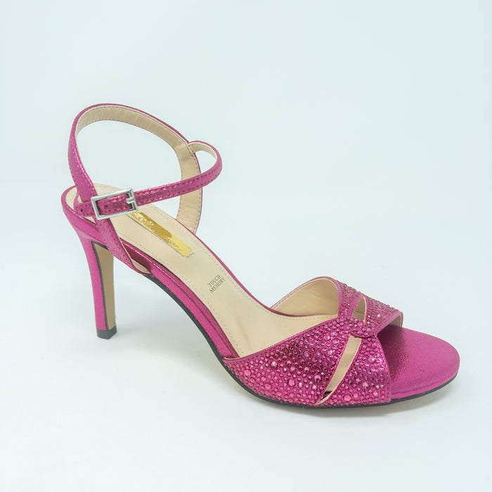 Glamour Ava Pink Diamante Heel Sandals