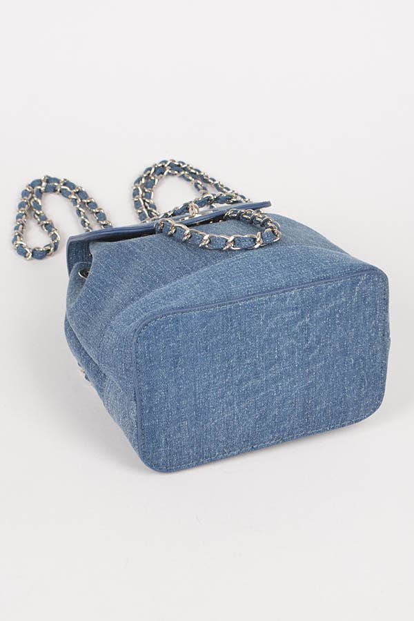 Denim Bucket Style Back Pack
