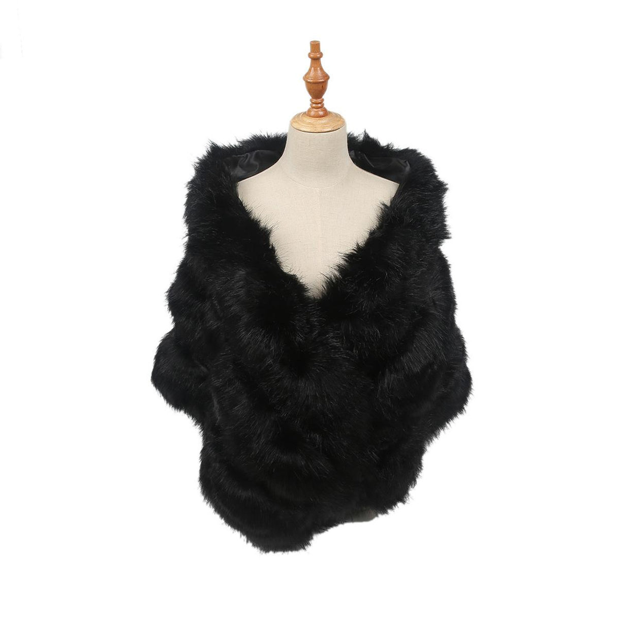 Black Faux Fur Shawl