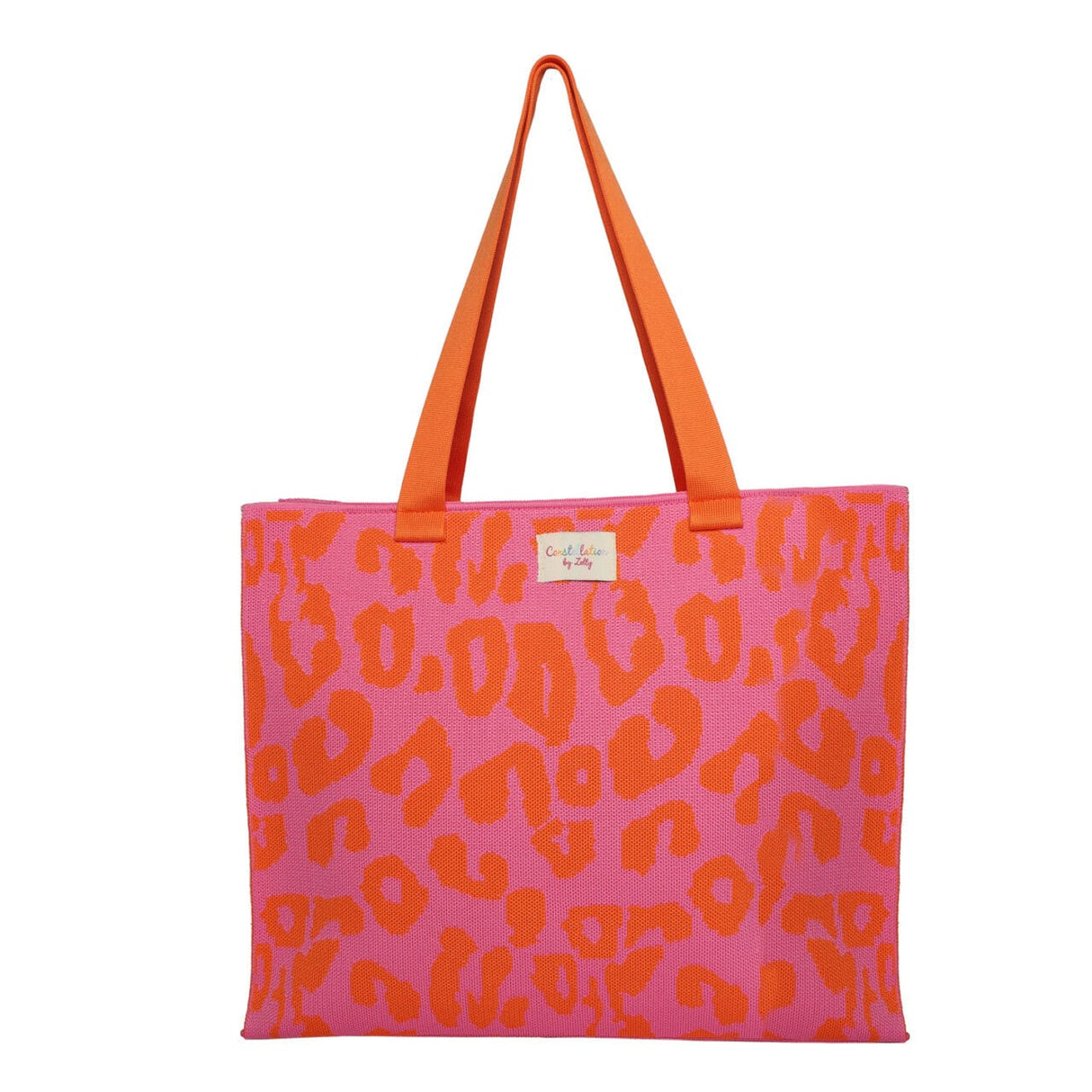 Zelly Woven Red Pink Animal Large Shopper Bag