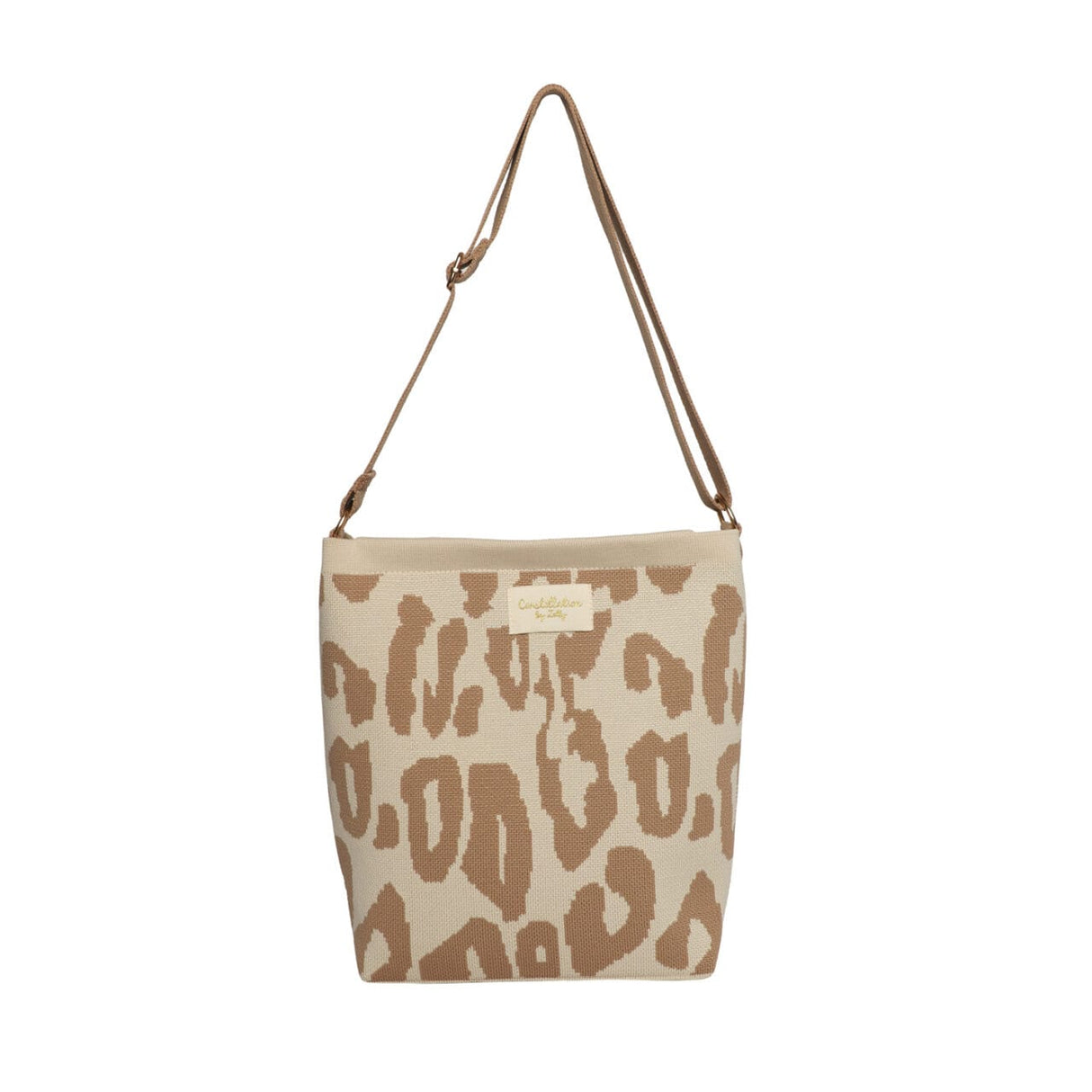 Zelly Woven Taupe Animal Cross Body Bag