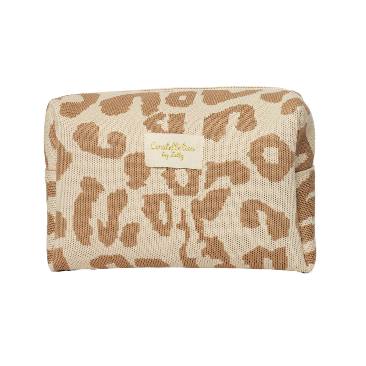 Zelly Woven Taupe Animal Cosmetics Wash Bag