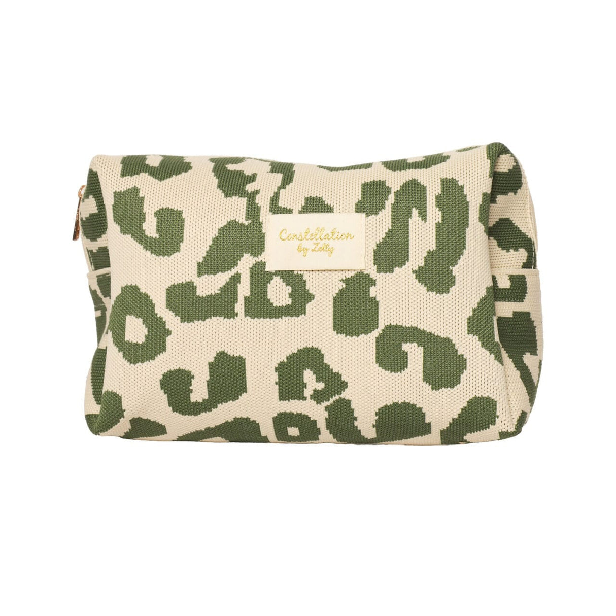 Zelly Woven Nude Green Animal Cosmetics Wash Bag