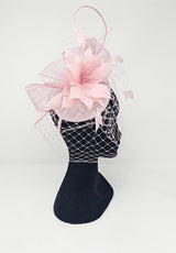 Metallic Rose Veil Net Looped Hairband Fascinator