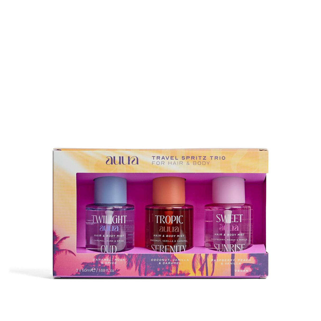 Auura Travel Trio Hair & Body Mist 3 x 50ml