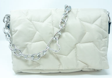 Keddo Couture Beige Star Embossed Puffy Padded Handbag