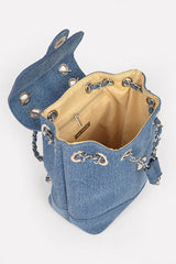 Denim Bucket Style Back Pack