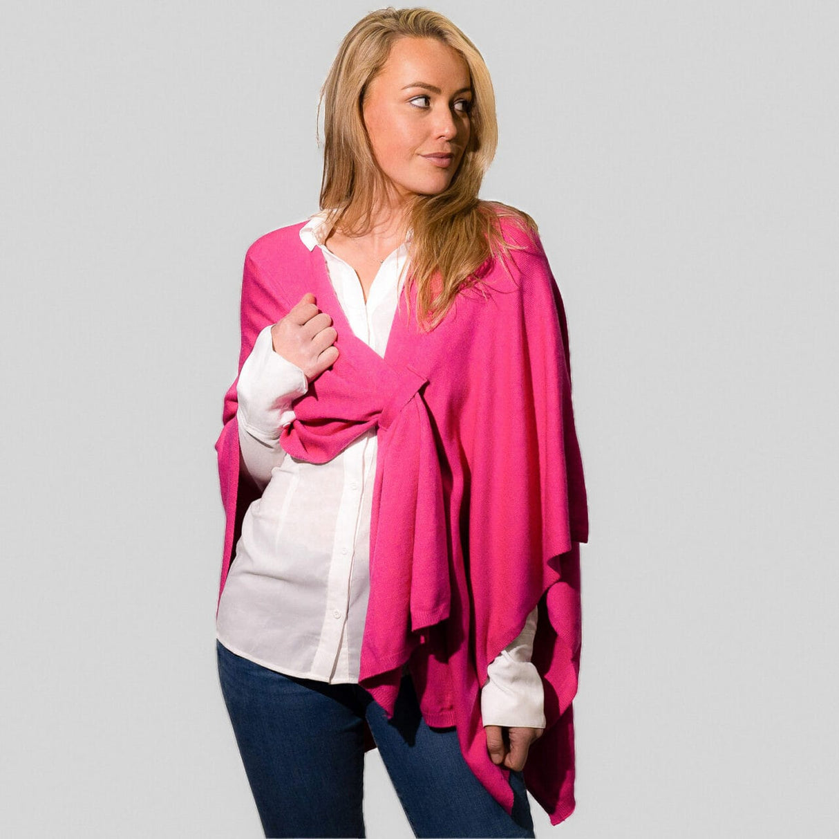 Zelly Hot Pink Pull Through Poncho Wrap