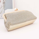 Silver Rhinestone Envelope Clutch Bag