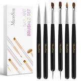 MelodySusie Nail Art Brushes Set 6pcs - Black