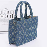 Mini Blue Denim Designer Inspired Tote Bag