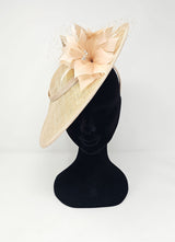 Champagne Disc Floral Hairband Fascinator