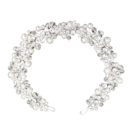 Athena Collection Clear Crystal & Pearl Headband
