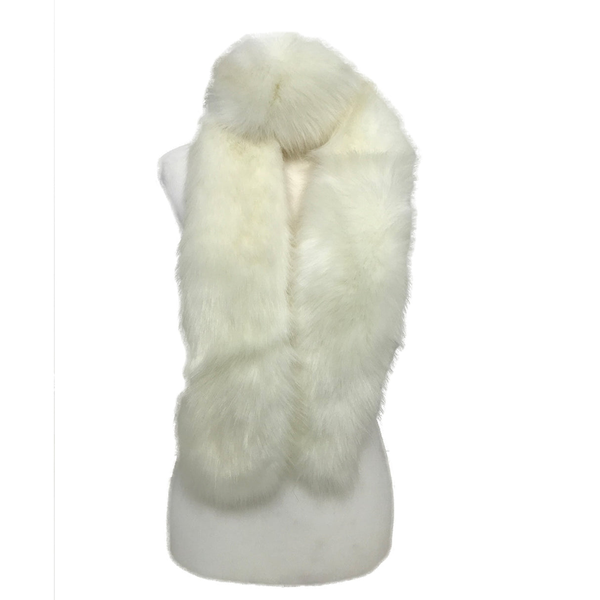 Ivory White Long Fur Scarf