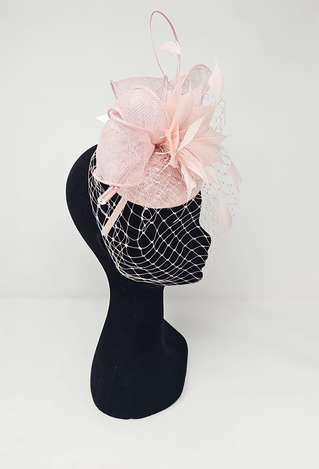 Metallic Oyster Veil Net Looped Hairband Fascinator
