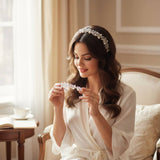 Athena Collection Clear Crystal & Pearl Headband