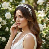 Athena Collection Clear Crystal & Pearl Headband