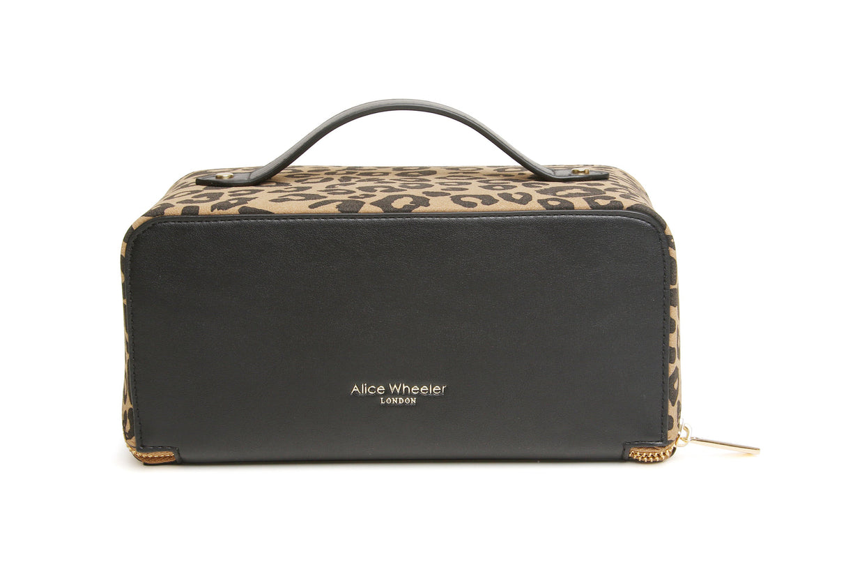 Alice Wheeler London Dark Leopard Print Train Case