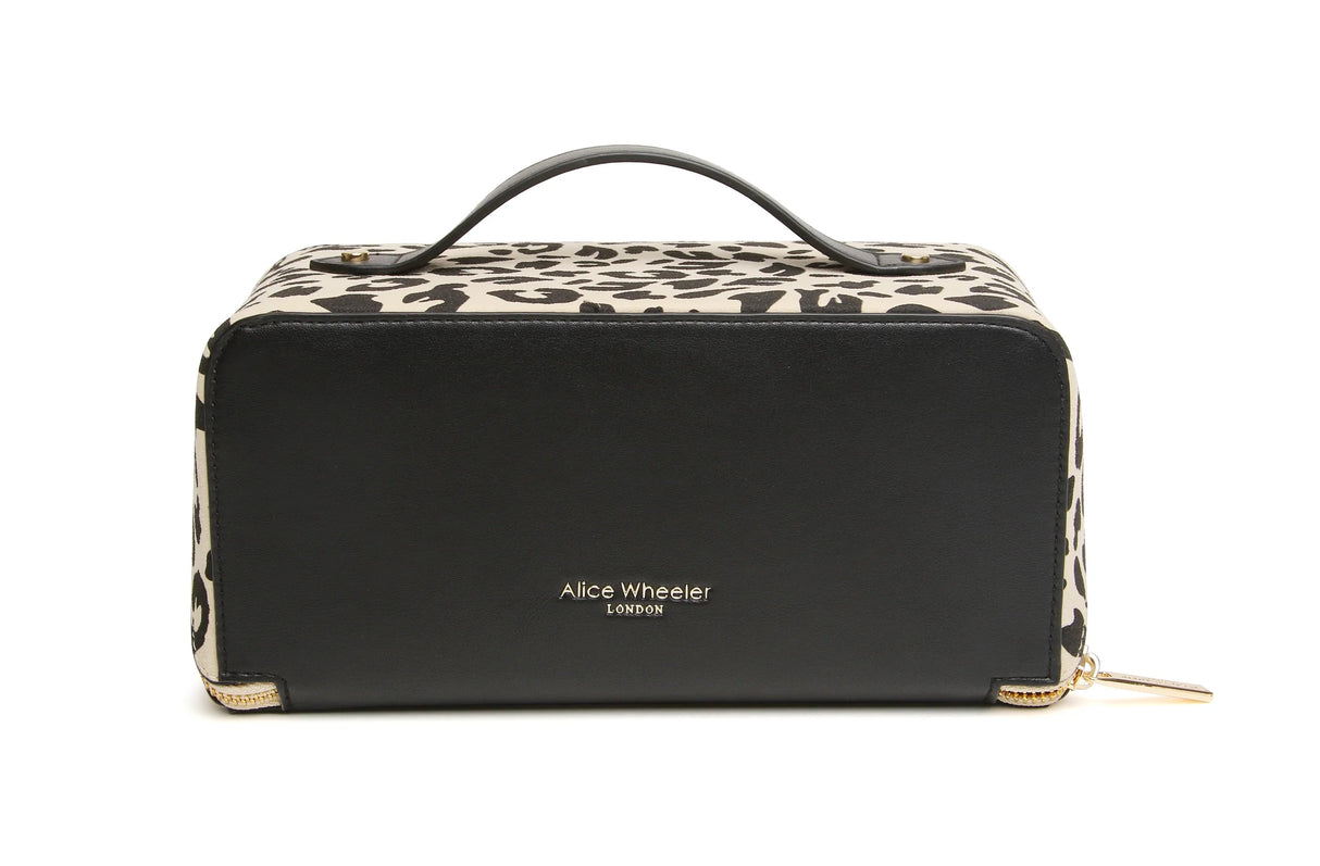 Alice Wheeler London Light Leopard Print Train Case