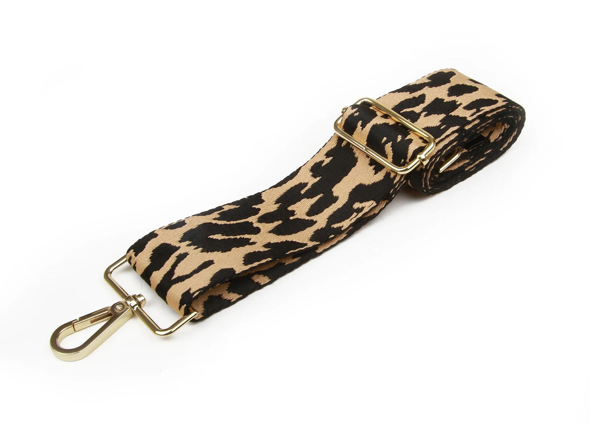 Alice Wheeler London Leopard Print Woven Handbag Shoulder Strap