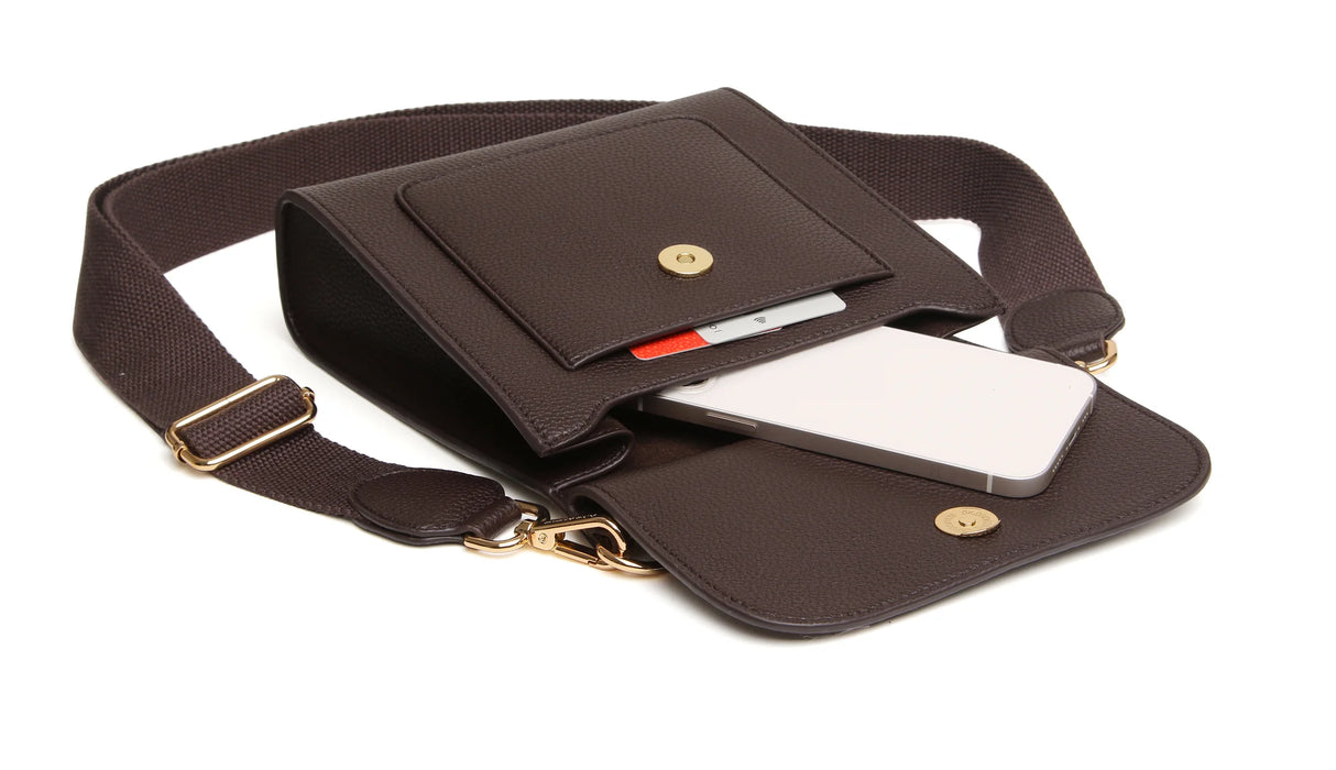 Alice Wheeler London Chocolate Brown Bloomsbury Cross Body Bag