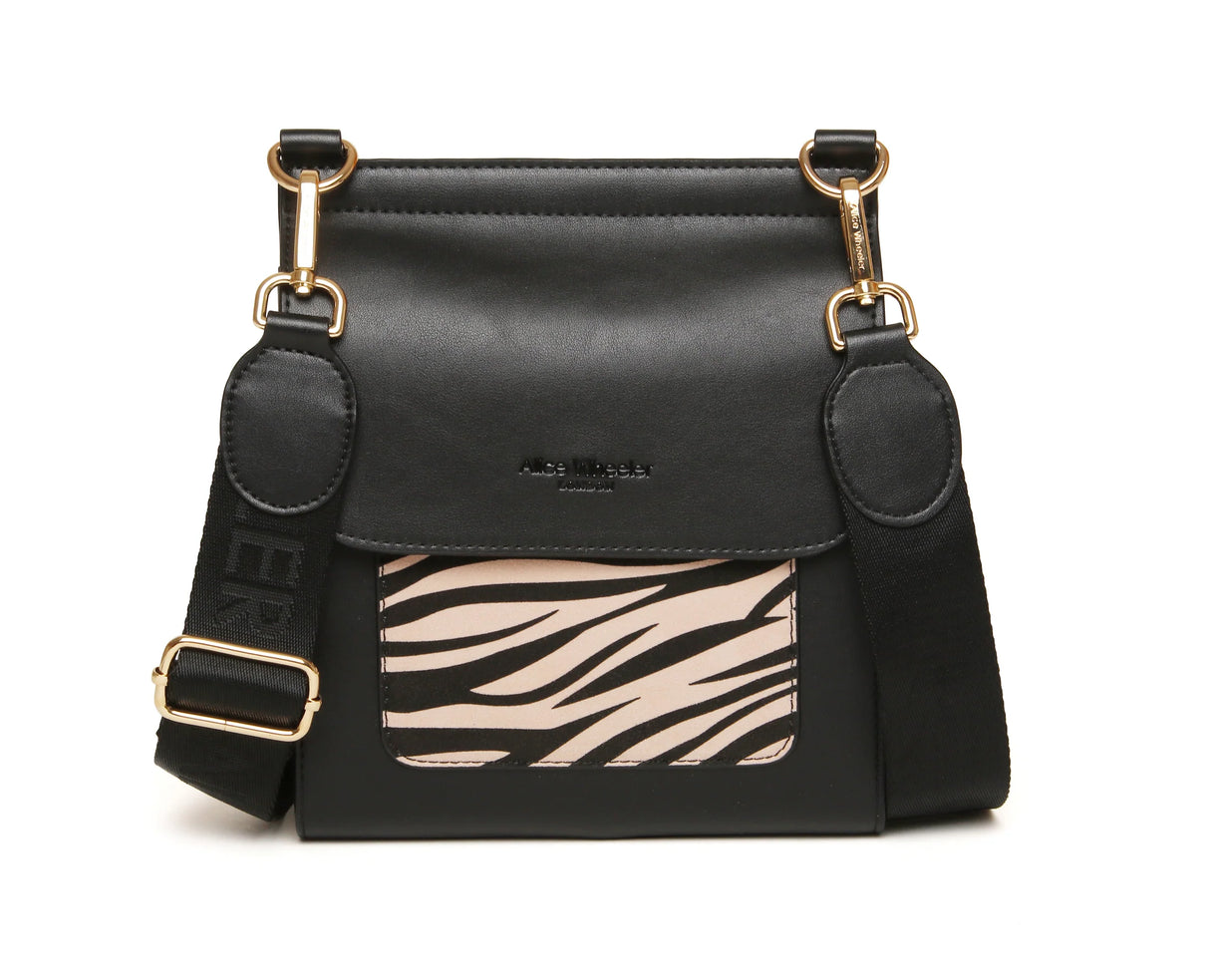 Alice Wheeler London Zebra Print Bloomsbury Cross Body Bag