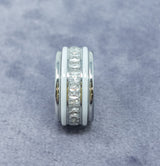 White Diamante Crystal Spinning Ring