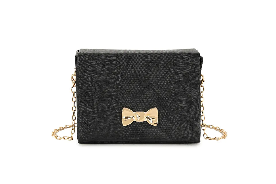 Black Bow Mini Clutch Bag