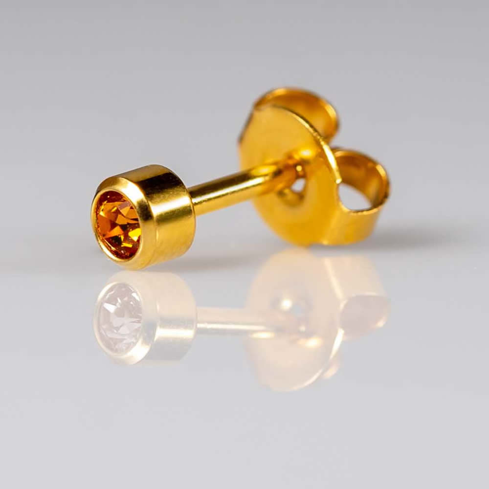 Caflon Gold Birthstone Ear Piercing Studs November