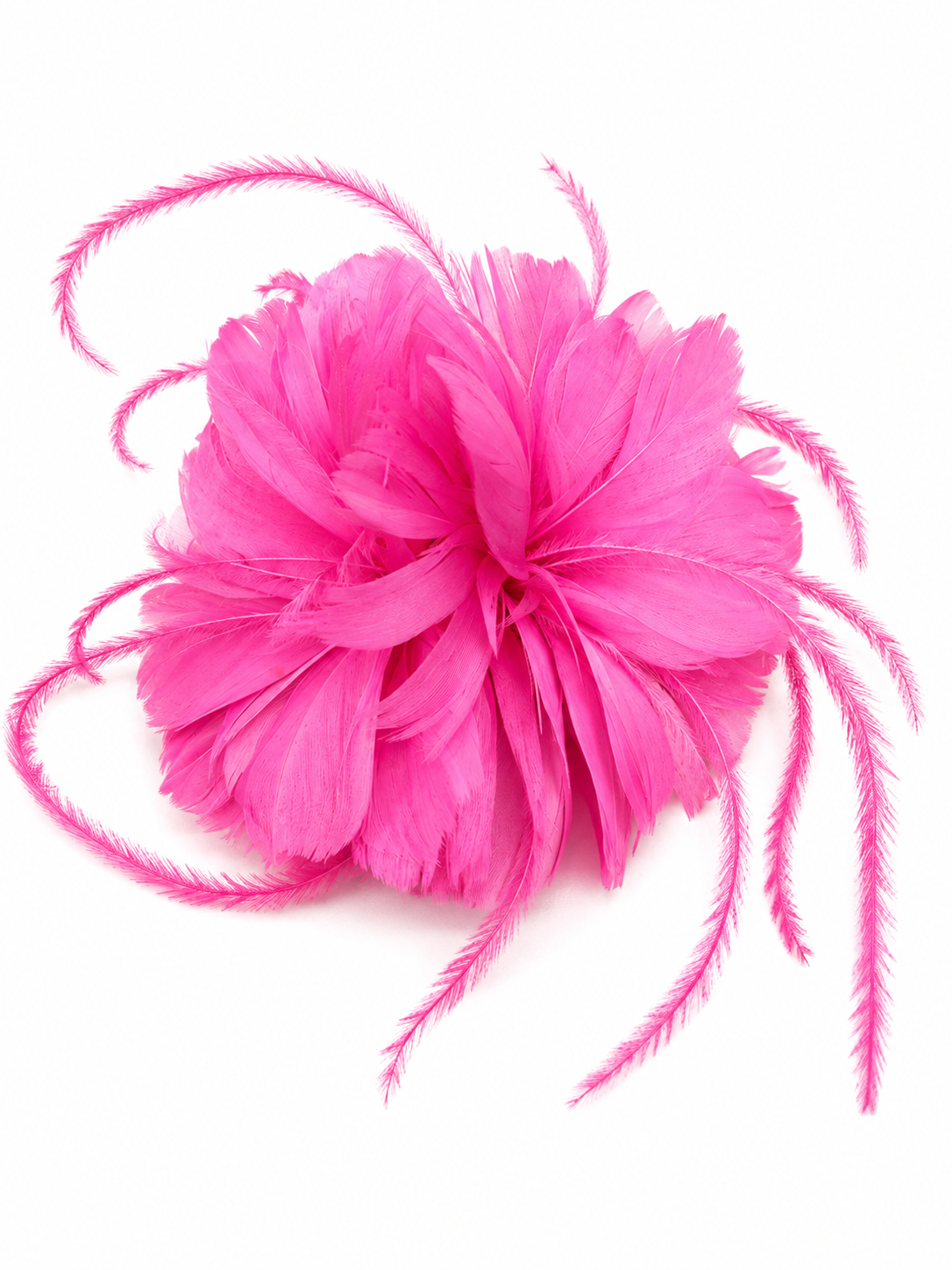 Calypso Pink Feather Hair Clip Slide Fascinator