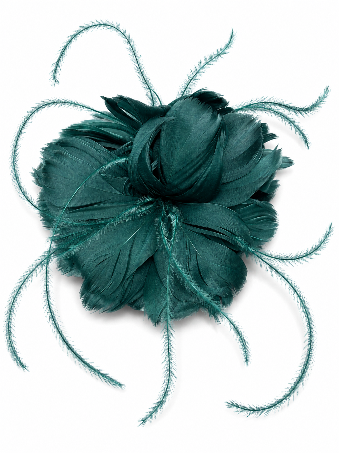 Alpine Green Feather Hair Clip Slide Fascinator