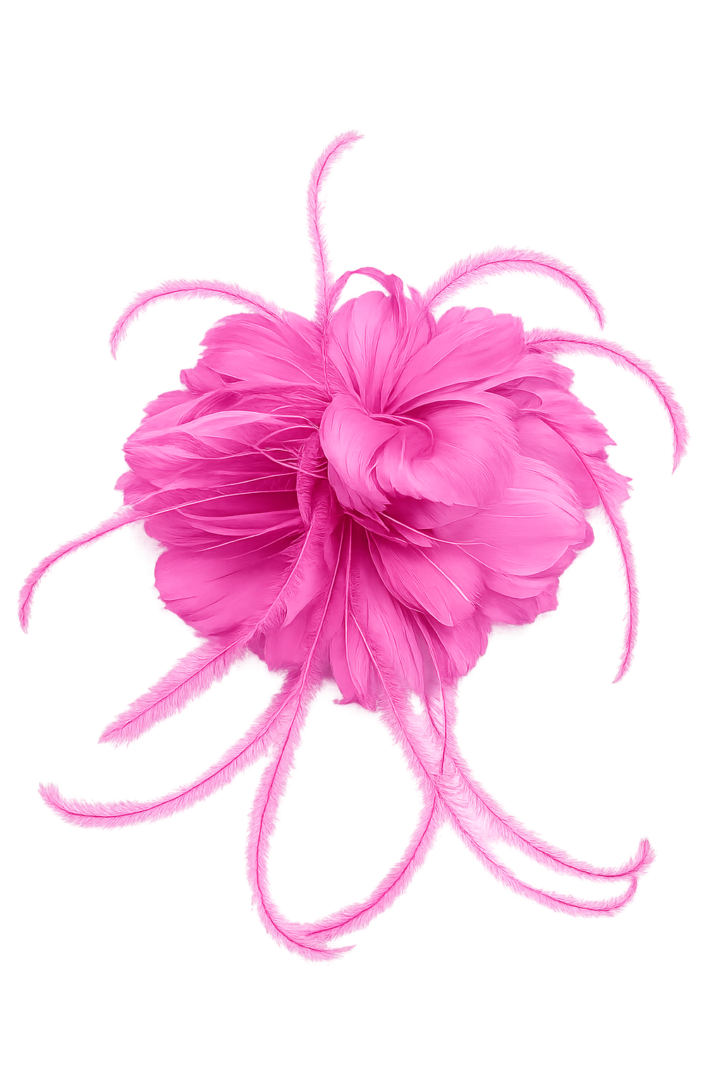 Fuchsia Pink Feather Hair Clip Fascinator