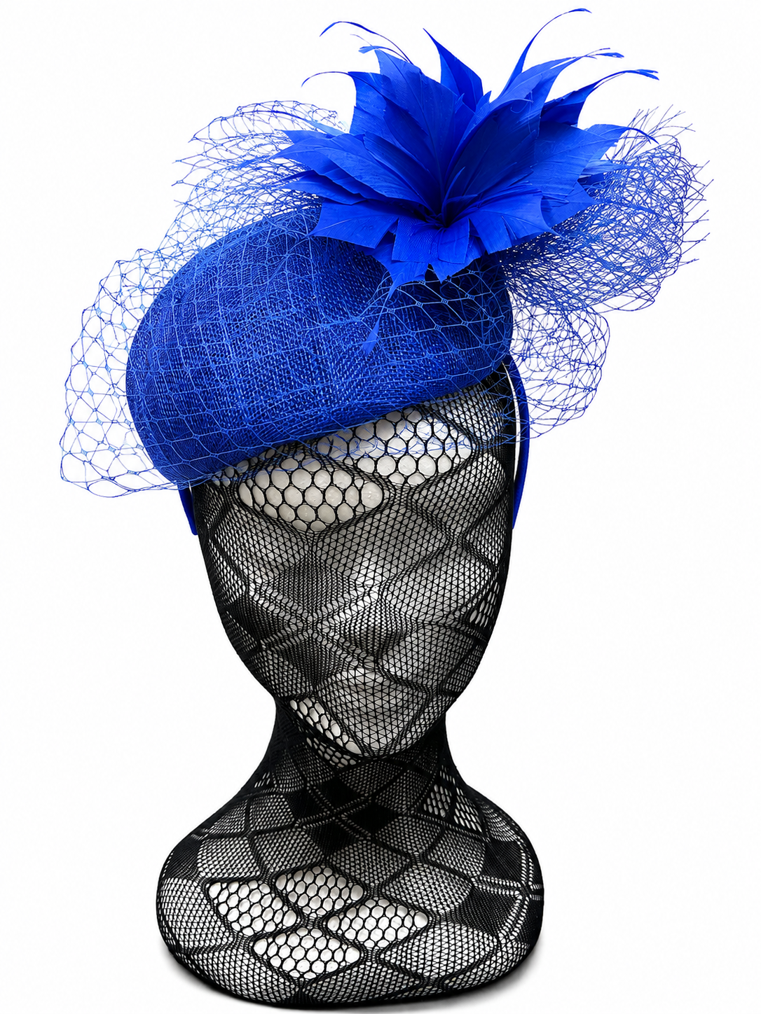 Sapphire Blue Netted Hairband Fascinator