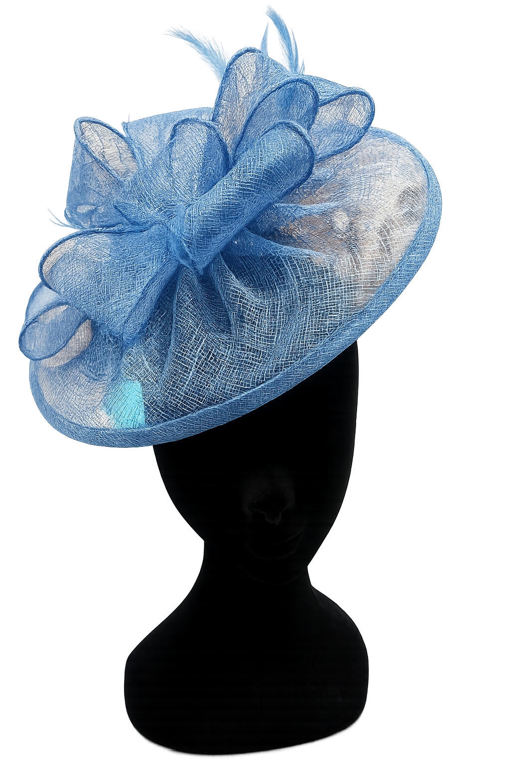 Azure Blue Looped Round Disc Fascinator