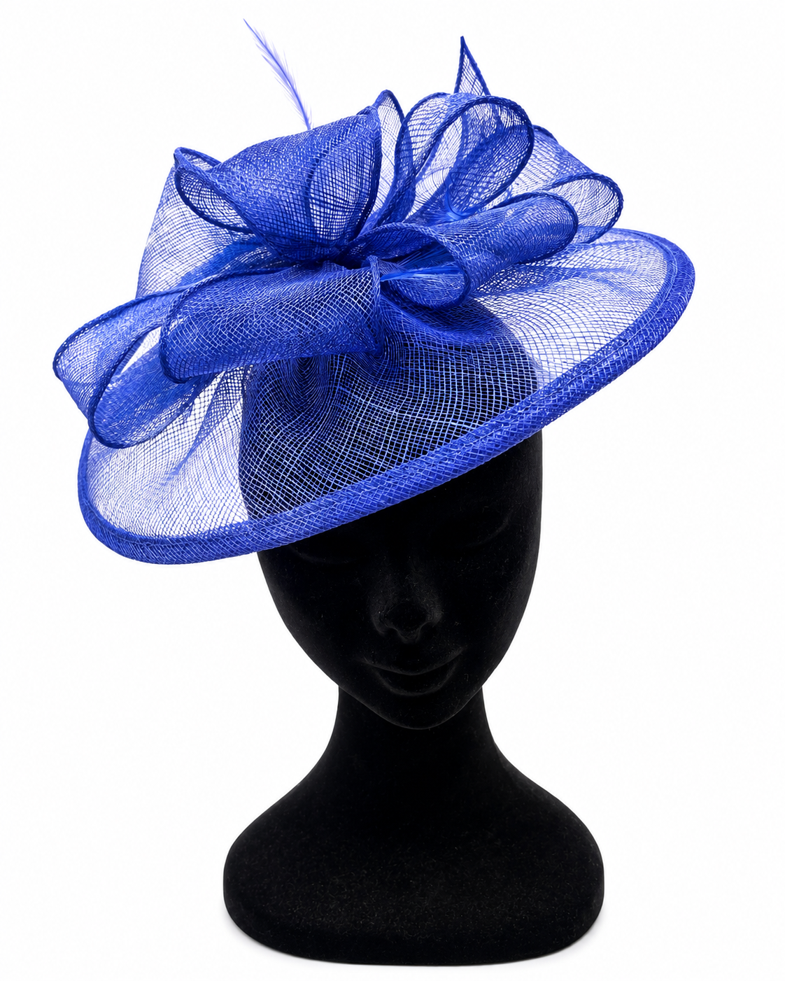 Cobalt Blue Looped Round Disc Fascinator