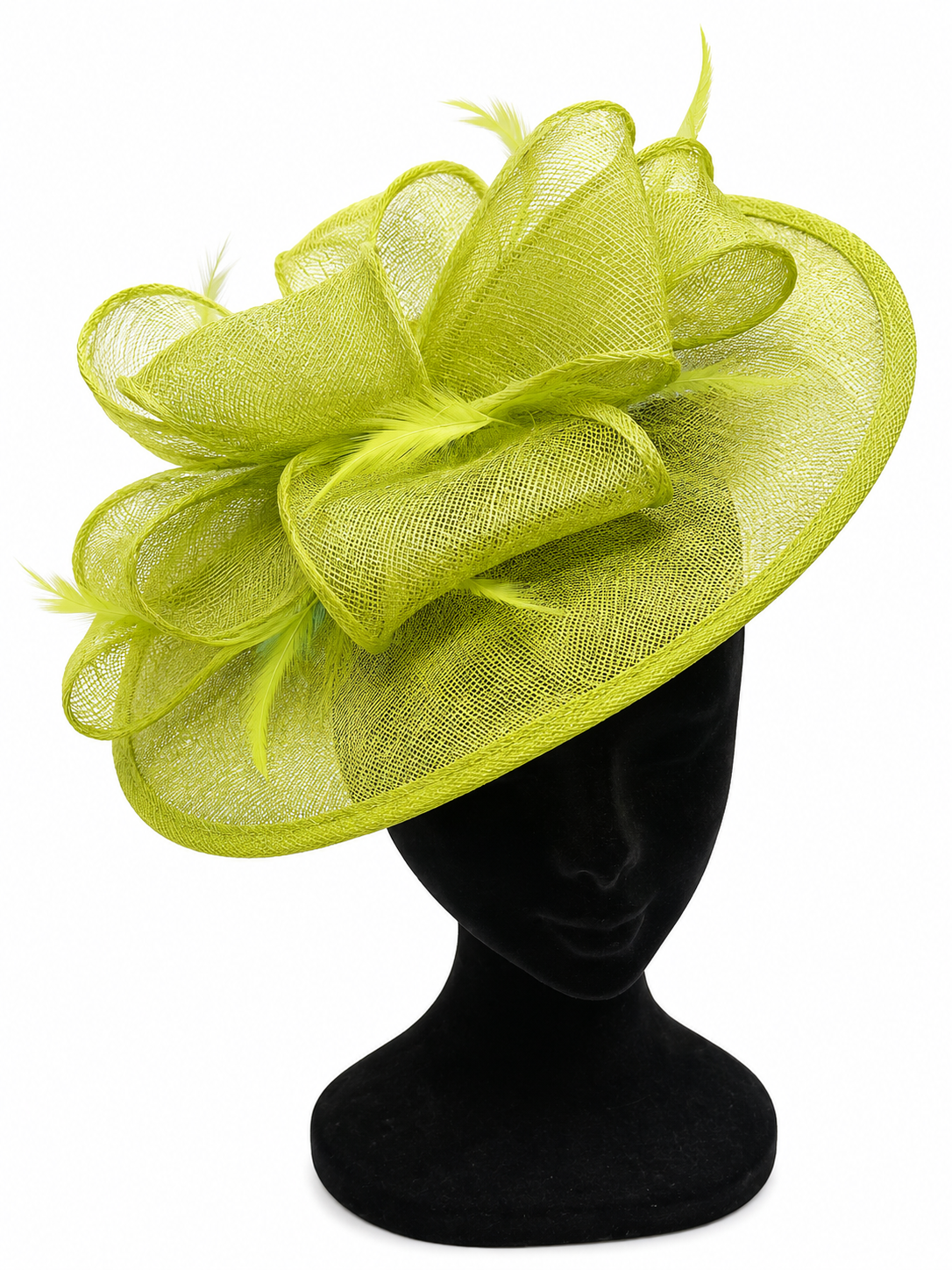 Lime Green Looped Round Disc Fascinator