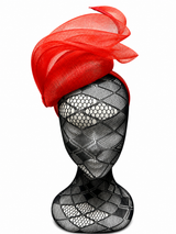 Tulip Red Mesh Stacked Net Hairband Fascinator