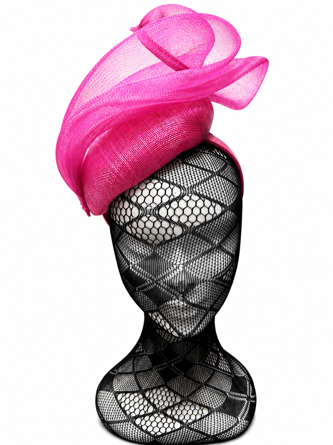 Lipstick Pink Mesh Stacked Net Hairband Fascinator