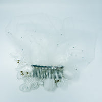 White Veil Crystal Bead Hair Comb